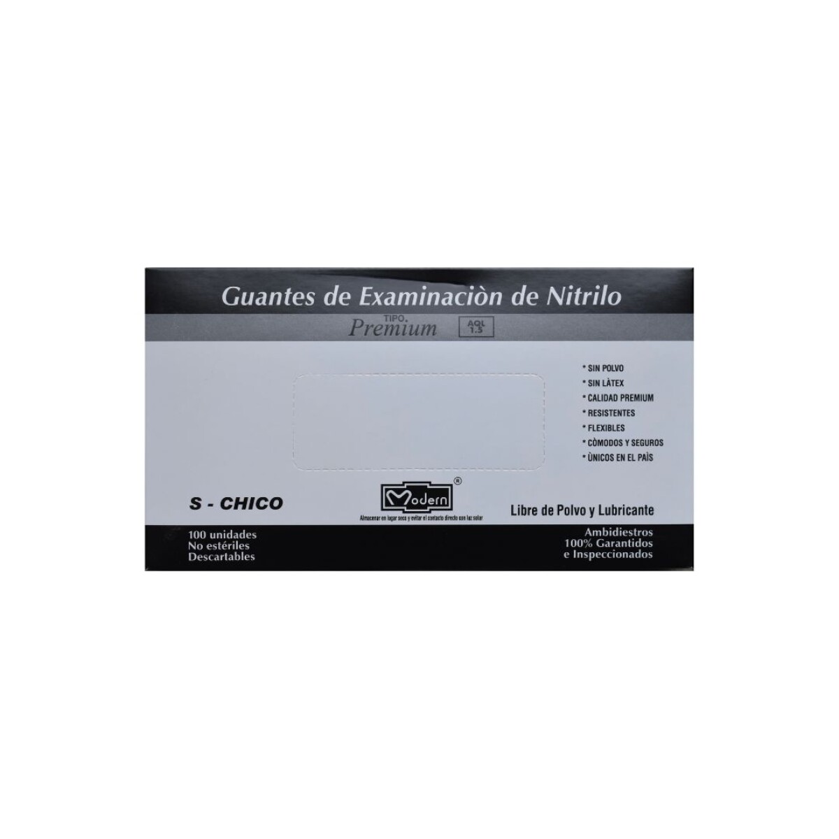 Guantes de nitrilo Modern caja x 100 unidades - Negro 