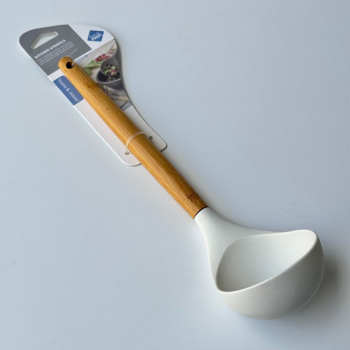 Cucharon Silicona Mango Bambu 38cm x 8cm 