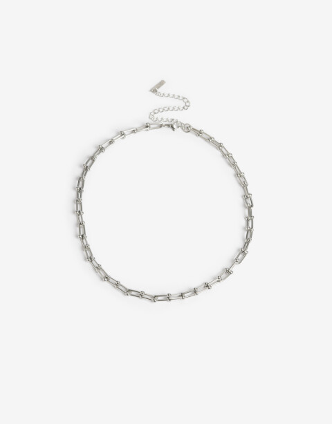 Collares Cortos Metal Collar Corto De Acero - Plateado