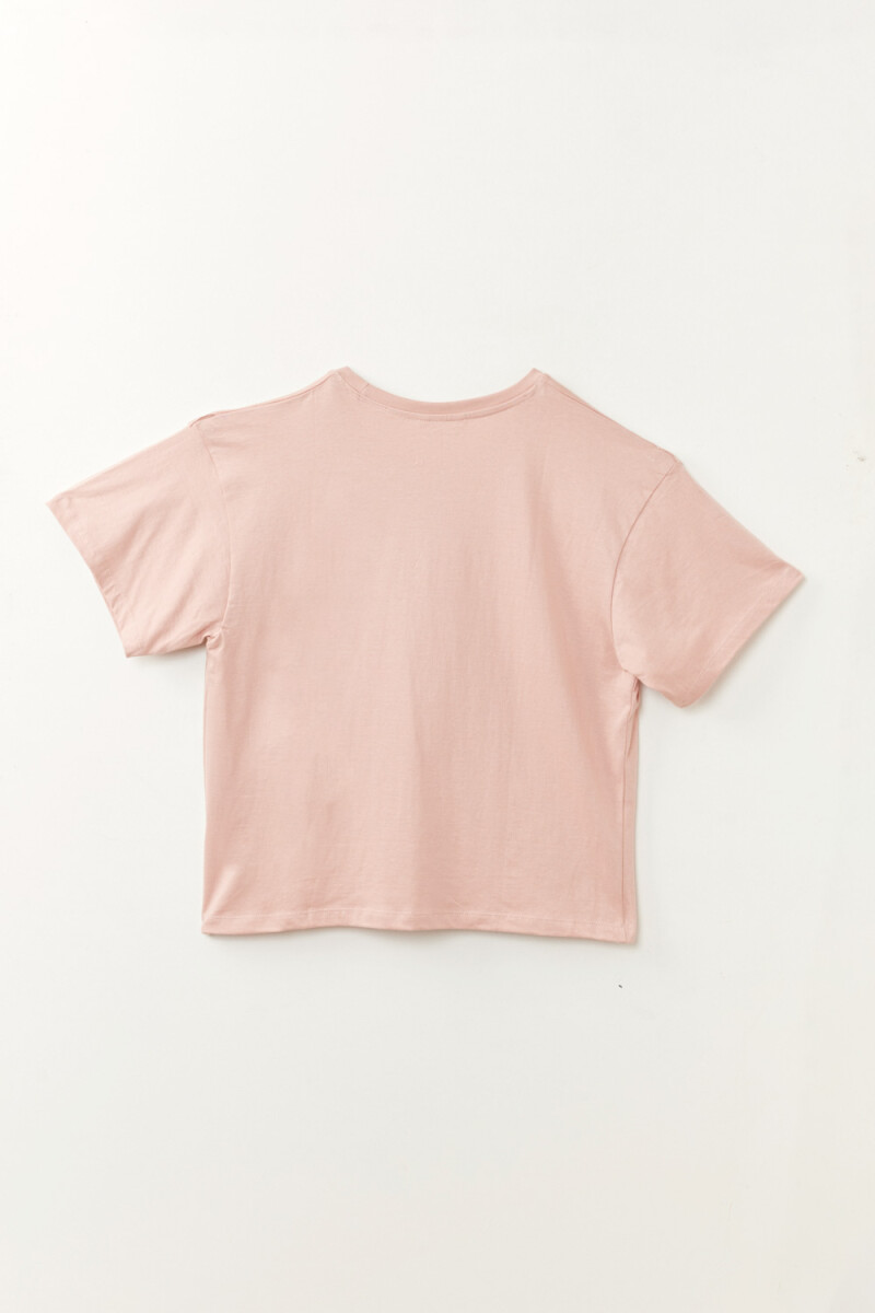 Remera pinza en hombro Rosado