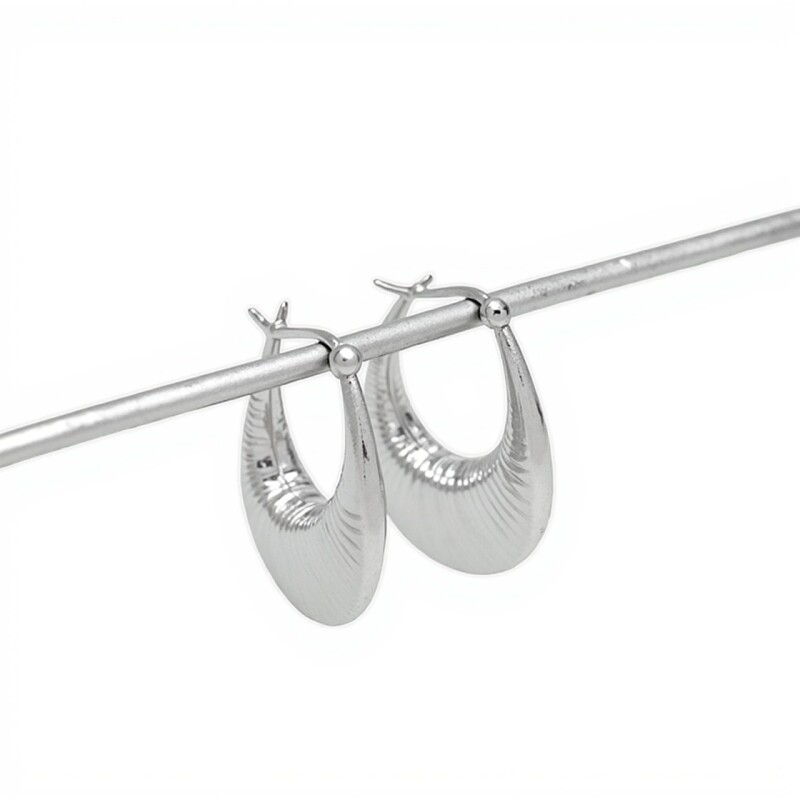 Caravanas Aro Oval - Plata 925 - CA4243 sinpiedra