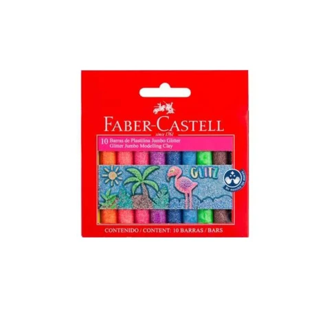 Plasticina FABER CASTELL Jumbo Glitter X 10 Unidades 200Grs Plasticina FABER CASTELL Jumbo Glitter X 10 Unidades 200Grs
