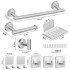 Set De Accesorios Para Baño Juego 9 Piezas Acero Inoxidable IMBACK Color Plateado Set De Accesorios Para Baño Juego 9 Piezas Acero Inoxidable IMBACK Color Plateado