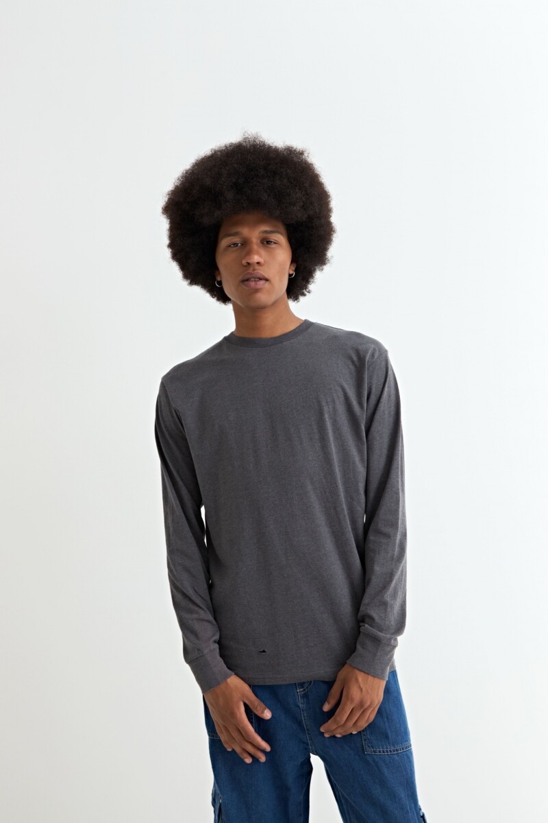 Remera cuello redondo - Gris 