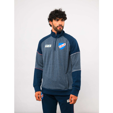 Campera Medio Cierre Unit de Hombre Azul