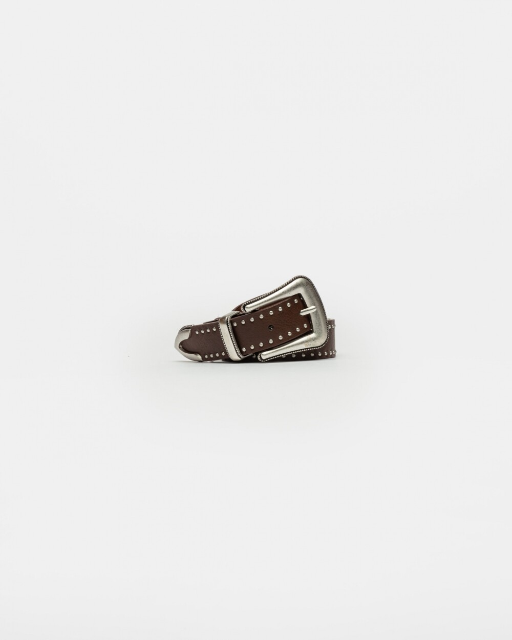 Cinturon North En Efecto Cuero Marron