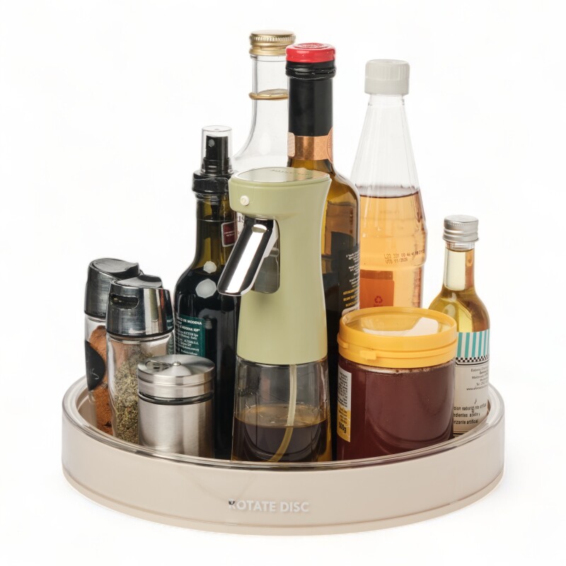 Bandeja O Plato Organizador Giratorio 29cmD 360º Antideslizantes Beige