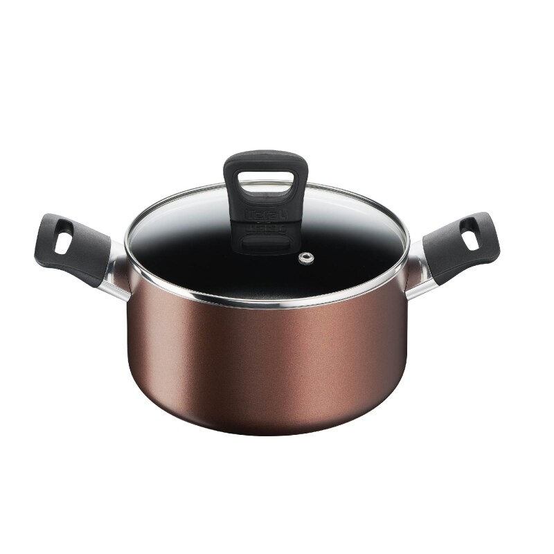 Batería de cocina Tefal | 8 piezas | Antiadherente | Color marrón. Batería de cocina Tefal | 8 piezas | Antiadherente | Color marrón.