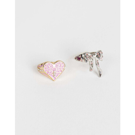 Set De Anillos De Metal Dorado