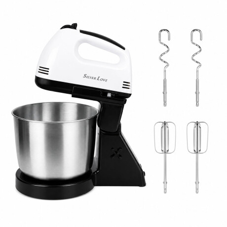 Batidora Con Bowl Giratorio Acero inox 7 Vel 300w Motor Blanco