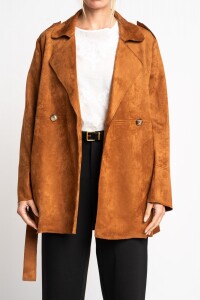 Trench Gamuza Vegana Camel