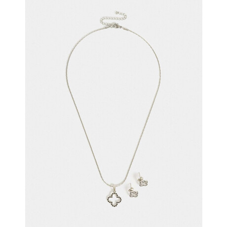 Set De Aros Pasantes Y Cadena Plateado