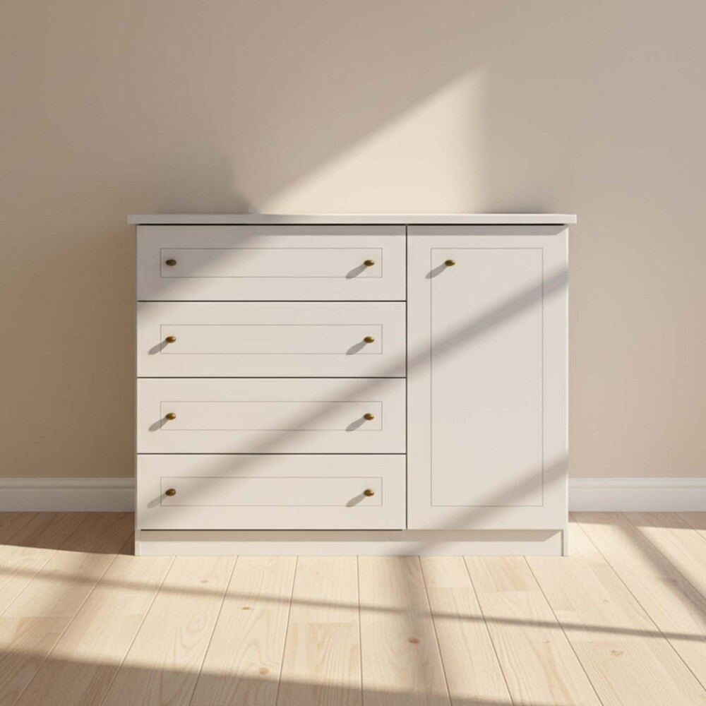COMODA CAJONERA MDF-Y-MDP BLANCO AMERICANO