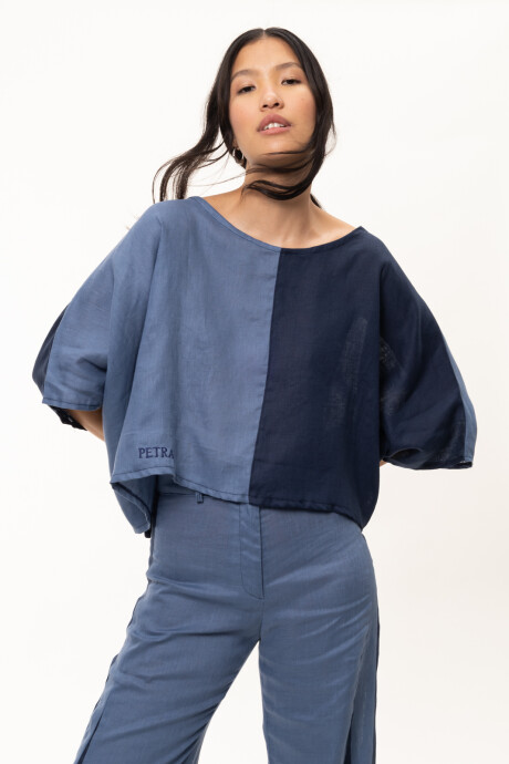 Blusa New Beach Azul Marino/Azul Claro
