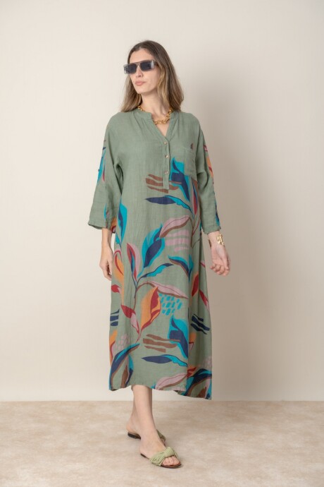 VESTIDO SILVINA Verde seco