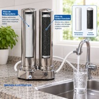 Purificador doble sobre mesada de Acero Inox Purificador doble sobre mesada de Acero Inox