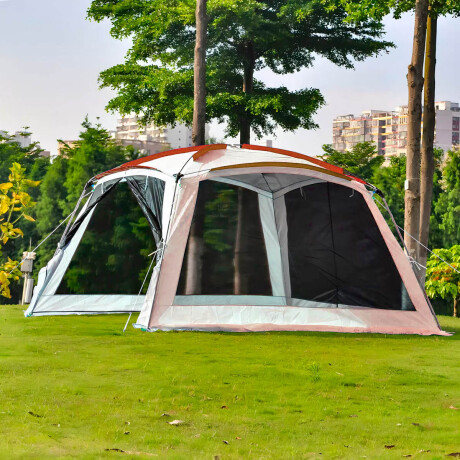 Gazebo Impermeable Con Mosquitero Jardin 3,65x3,65m Beige