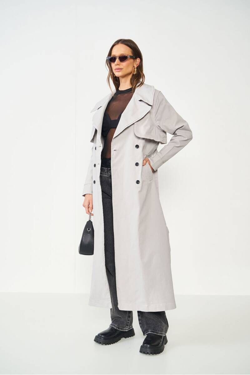 TRENCH LARGO GRIS DE JEAN 