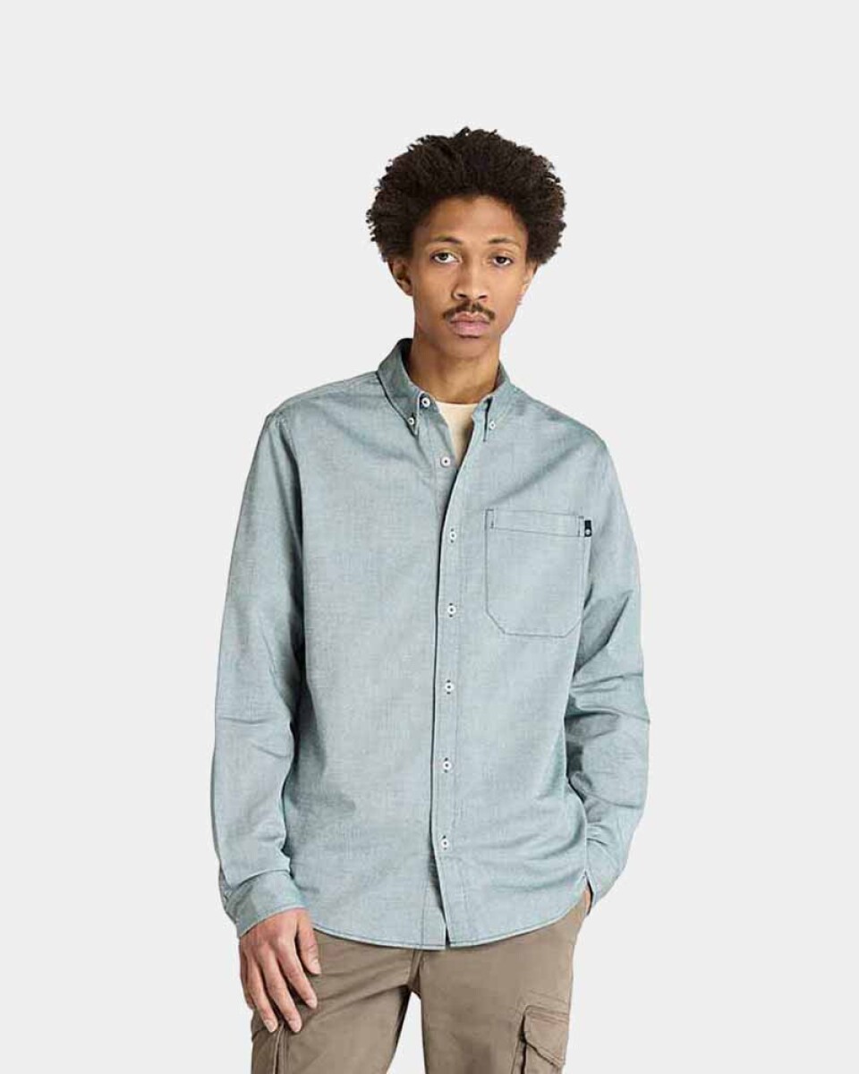 Camisa Gale River Yarn Dyed Oxford Manga Larga Hombre - Green Gables Yd 