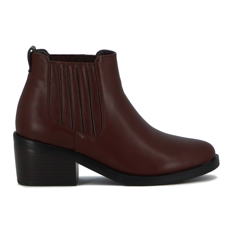 Darkness Bota Dama Caña Media Con Elastico Y Taco Bajo - Marron Marron