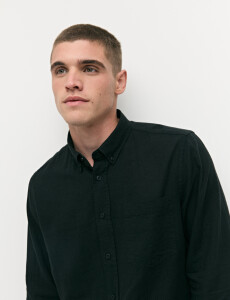 011665 CAMISA DE LINO HARRINGTON LABEL Negro
