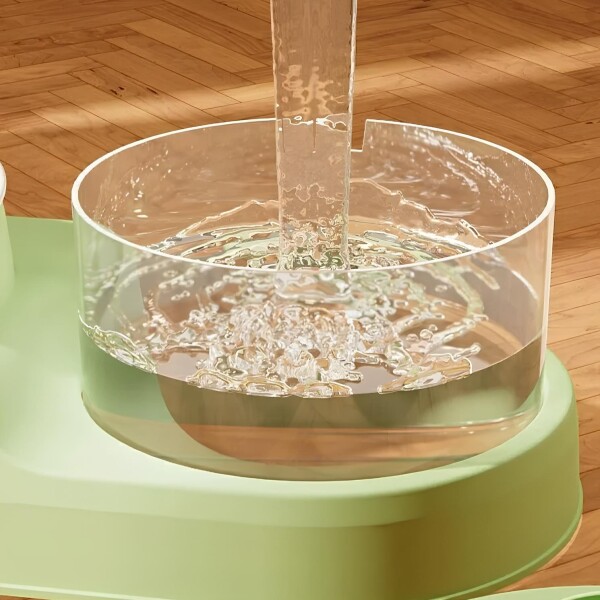 Plato 2 en 1 Mascota Fuente Agua Comedero Bebedero Electrico Variante Color Celeste