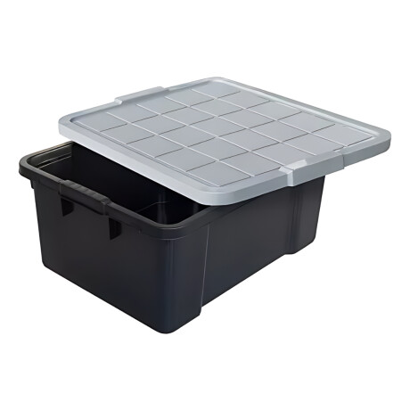 Caja Cesto Canasto Organizador Multiuso Con Tapa 40lts-negro Negro