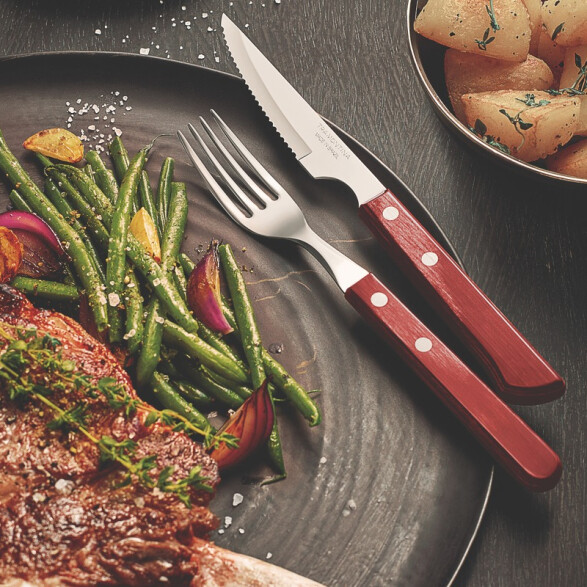 Cuchillo con mango largo, modelo CHURRASCO, 12 piezas -TRAMONTINA TN9210