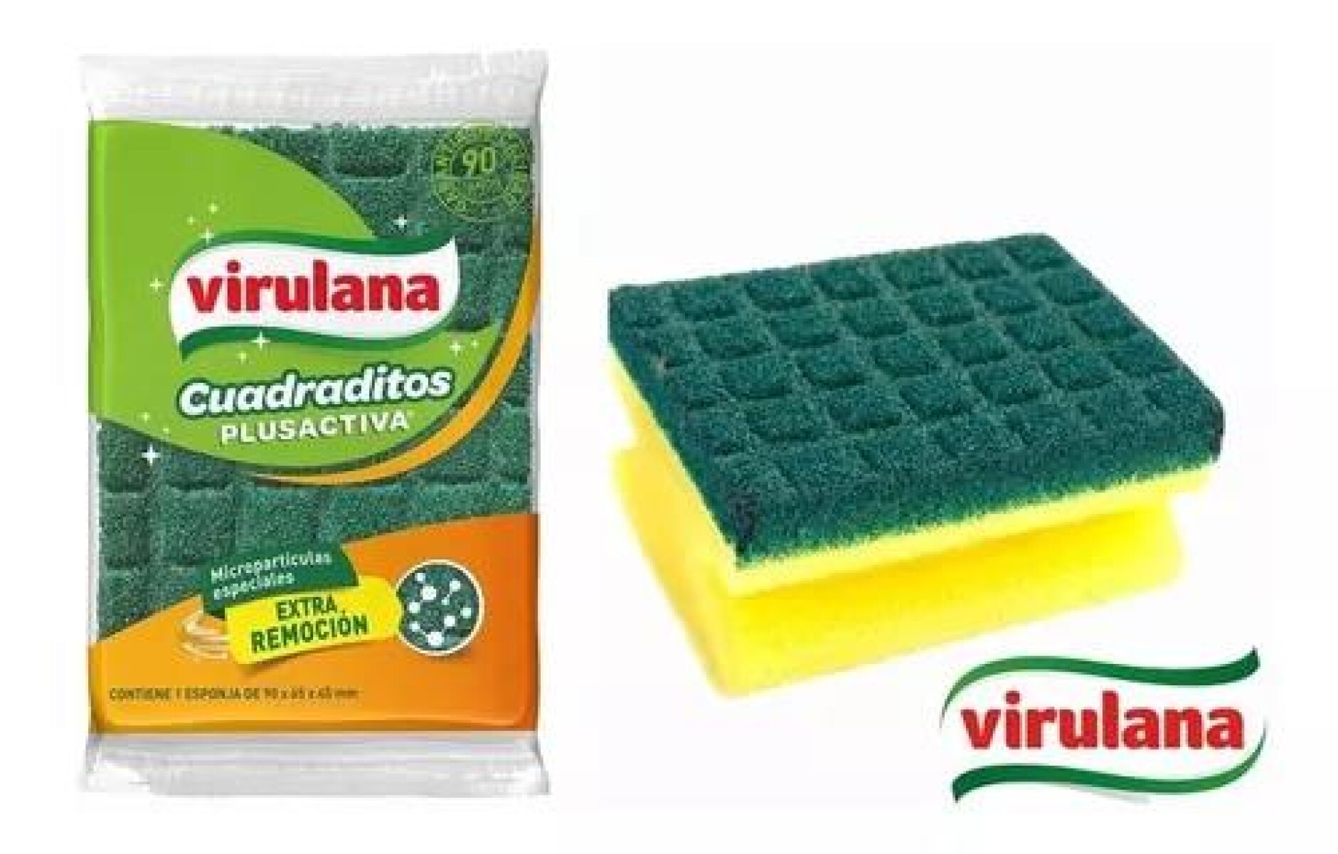 ESPONJA CON CUADRADITOS, 3 UNIDADES 