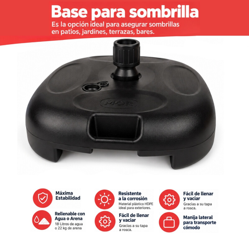 Base para sombrilla 42.5 x 43 x 14.5cm NEGRO
