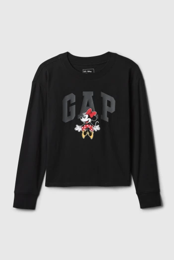 Remera Logo Gap Y Minnie Niña Sp Dis Fam Black