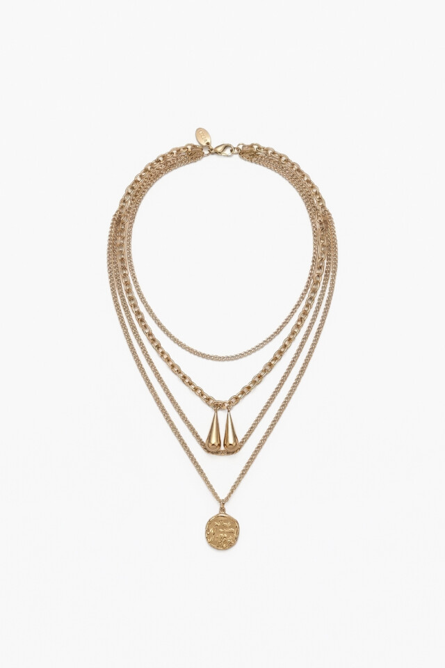 Collar de acero boho dorado