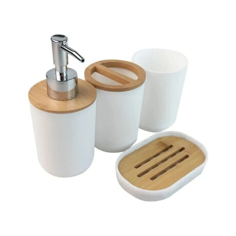 SET DE ACCESORIOS PARA BAÑO 4 PIEZAS - BLANCO SET DE ACCESORIOS PARA BAÑO 4 PIEZAS - BLANCO