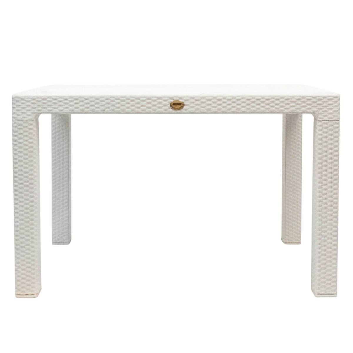 Mesa Comedor Exterior Jardín Rattan 150x90cm Armable - Blanco 