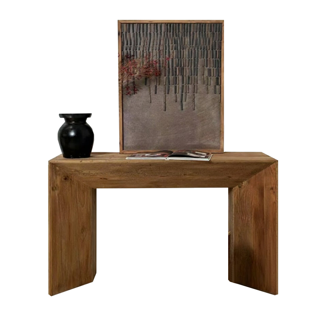 CONSOLA DE ARRIME MESA LATERAL MADERA MACIZA - LÍNEA RÚSTICA 