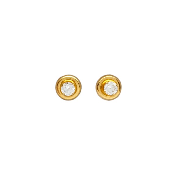 Abridores Zirconia blanca-Oro 18k-Piedra Zirconia-AB9533 conpiedra