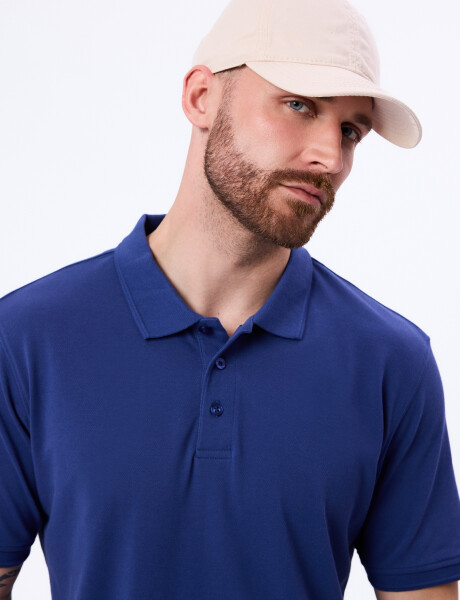 Remera m/c lisa pique azul