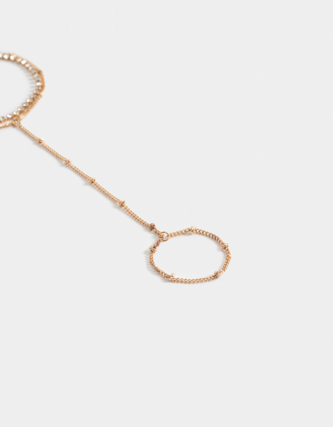 Pulseras Flexibles Pulsera Flexible Con Anillo Unido - Dorado