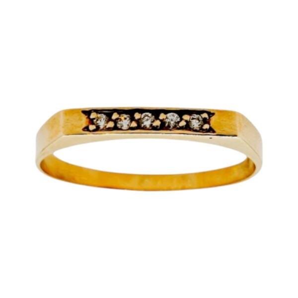 Anillo Sin Fin-Oro bajo-Piedra zirconia-AN8001 conpiedra