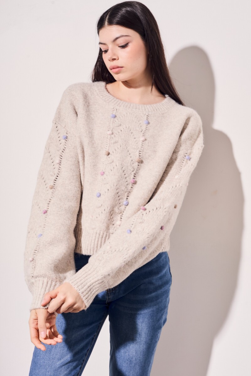 Sweater Texturado Beige Melange