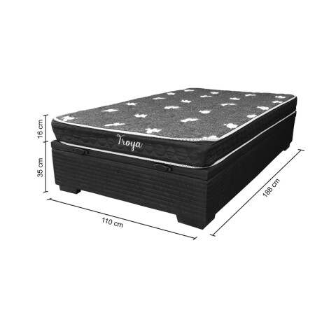Sommier TROYA BOX BAÚL - 1 Plaza y Media - Espuma - Reversible - 110x188x16cm - 130 Kg Sommier TROYA BOX BAÚL - 1 Plaza y Media - Espuma - Reversible - 110x188x16cm - 130 Kg