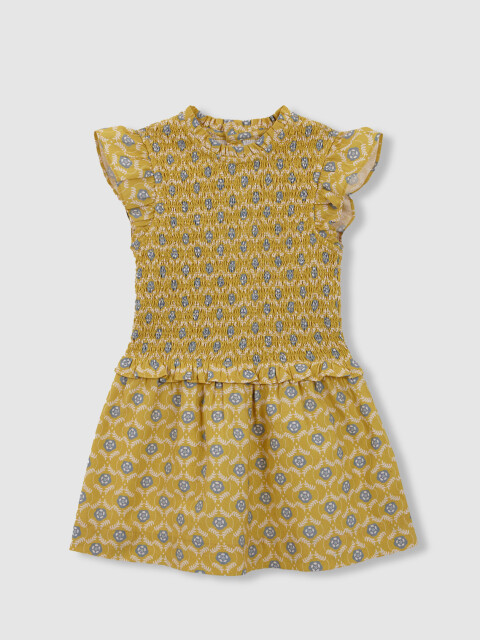 Vestido Engomado Estampado Verde