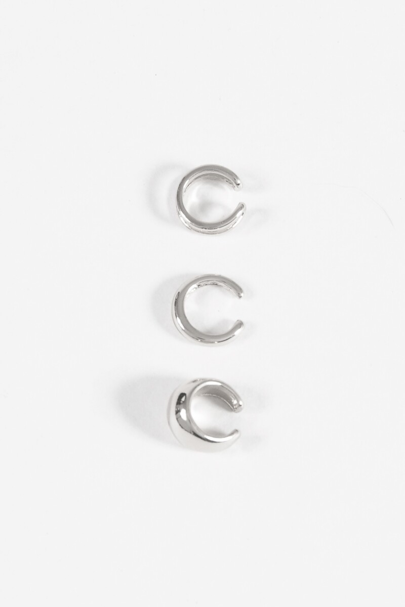 Set earcuff triple bold plateado