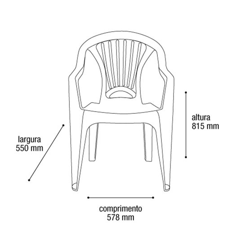 Silla reforzada con apoya brazos NEGRO