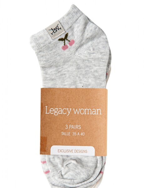 MEDIA CEREZA PACK X3 Gris