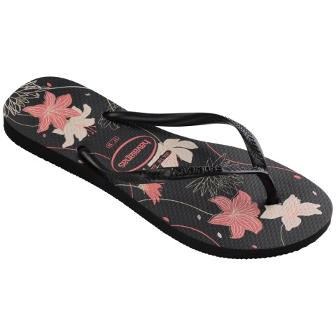 Sandalias Havaianas Slim Organic Mujer Negro/Oscuro Ceniza/Rosa Claro