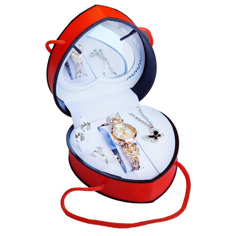 Set De Reloj De Corazón Mariposa
