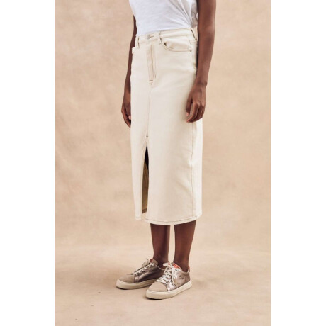 Falda Midi Off White Crudo