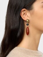 Pendientes Largos Con Piedras multicolor