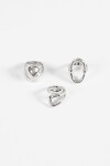 Set de anillos bold plateado